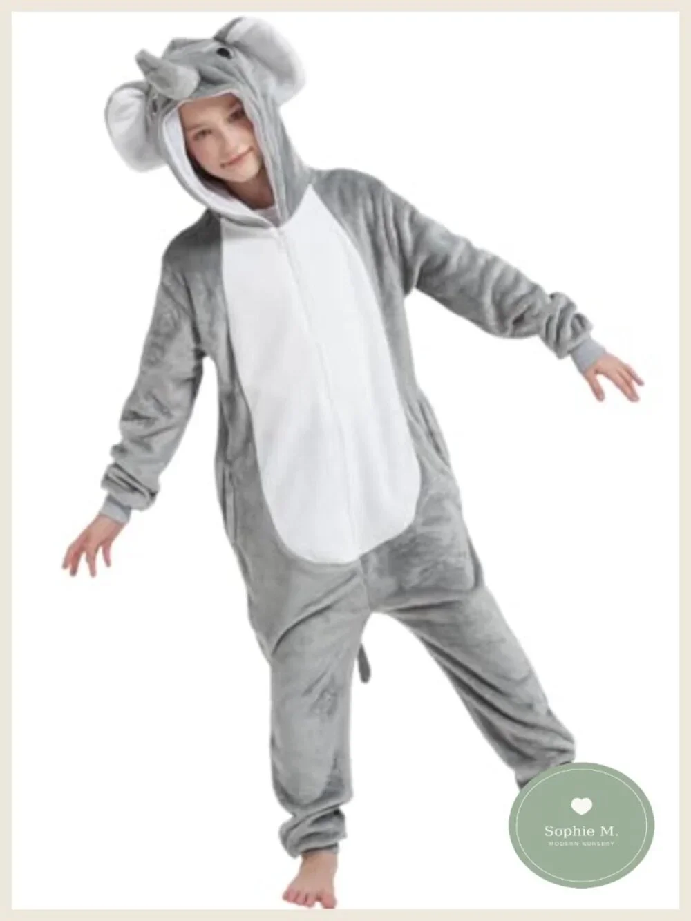 Elephant Onesie Kids Costume One Piece Pajamas Halloween